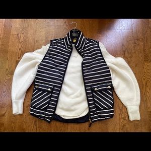 Black and white striped vest gold hardware size S
